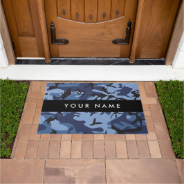 Navy Blue Camouflage Ihr Name Personalize Fußmatte