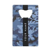 Navy Blue Camouflage Ihr Name Personalize Geldbeutel Flaschenöffner (Rückseite)