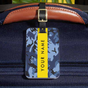 Navy Blue Camouflage Ihr Name Personalize Gepäckanhänger