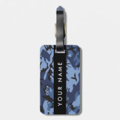 Navy Blue Camouflage Ihr Name Personalize Gepäckanhänger (Rückseite vertikal)
