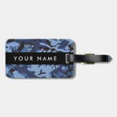Navy Blue Camouflage Ihr Name Personalize Gepäckanhänger (Rückseite horizontal)