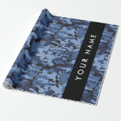 Navy Blue Camouflage Ihr Name Personalize Geschenkpapier (Ungerollt)