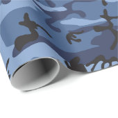 Navy Blue Camouflage Ihr Name Personalize Geschenkpapier (Rolleneckpunkt)