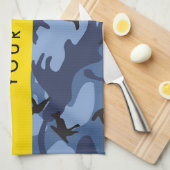Navy Blue Camouflage Ihr Name Personalize Geschirrtuch (Viertel Falte)