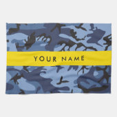 Navy Blue Camouflage Ihr Name Personalize Geschirrtuch (Horizontal)