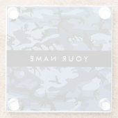 Navy Blue Camouflage Ihr Name Personalize Glasuntersetzer (Rückseite)