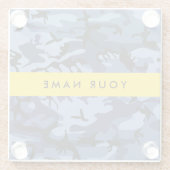 Navy Blue Camouflage Ihr Name Personalize Glasuntersetzer (Rückseite)