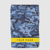 Navy Blue Camouflage Ihr Name Personalize Golfhandtuch (Vorderseite)
