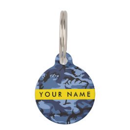 Navy Blue Camouflage Ihr Name Personalize Haustiermarke