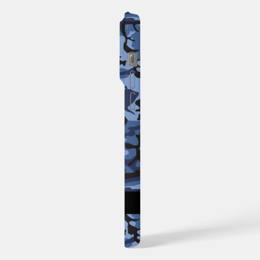 Navy Blue Camouflage Ihr Name Personalize iPhone Hülle (Linke Seite)