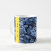 Navy Blue Camouflage Ihr Name Personalize Kaffeetasse (Vorderseite Links)