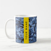 Navy Blue Camouflage Ihr Name Personalize Kaffeetasse (Links)