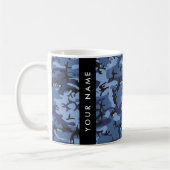 Navy Blue Camouflage Ihr Name Personalize Kaffeetasse (Links)