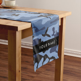 Navy Blue Camouflage Ihr Name Personalize Kurzer Tischläufer