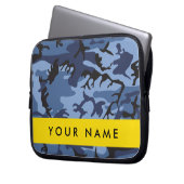 Navy Blue Camouflage Ihr Name Personalize Laptopschutzhülle (Vorderseite Links)