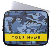 Navy Blue Camouflage Ihr Name Personalize Laptopschutzhülle (Vorderseite)
