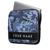 Navy Blue Camouflage Ihr Name Personalize Laptopschutzhülle (Vorderseite Links)