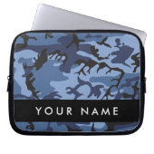 Navy Blue Camouflage Ihr Name Personalize Laptopschutzhülle (Vorderseite)