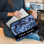Navy Blue Camouflage Ihr Name Personalize Laptopschutzhülle<br><div class="desc">Elegantes,  stilvolles und raffiniertes Tarnmuster in marineblau-blauer Farbe. Moderne und trendige Geschenke,  perfekt für den militärischen Liebhaber in Ihrem Leben. Personalisieren Sie diese durch Hinzufügen von Namen,  Spitznamen,  Monogramm oder Initialen.</div>