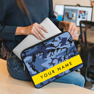 Navy Blue Camouflage Ihr Name Personalize Laptopschutzhülle