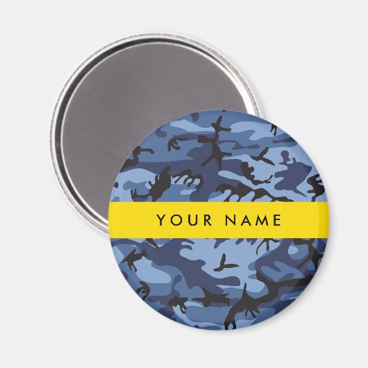 Navy Blue Camouflage Ihr Name Personalize Magnet (Vorderseite/Rückseite)
