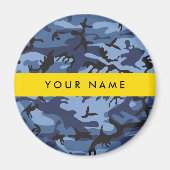 Navy Blue Camouflage Ihr Name Personalize Magnet (Vorne)