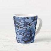 Navy Blue Camouflage Ihr Name Personalize Milchtasse (Rechte Ecke)