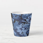 Navy Blue Camouflage Ihr Name Personalize Milchtasse (Vorderseite)