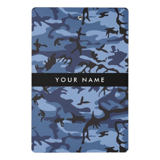 Navy Blue Camouflage Ihr Name Personalize Mini Klemmbrett (Rückseite)