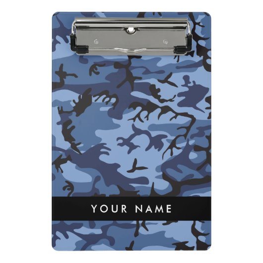 Navy Blue Camouflage Ihr Name Personalize Mini Klemmbrett (Vorderseite)