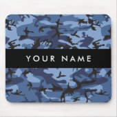 Navy Blue Camouflage Ihr Name Personalize Mousepad (Vorne)