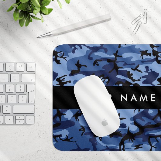 Navy Blue Camouflage Ihr Name Personalize Mousepad