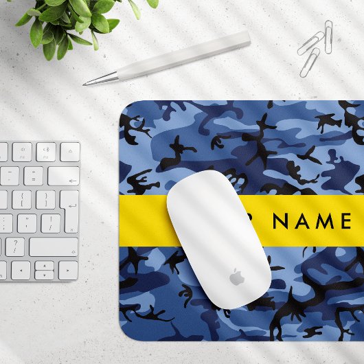 Navy Blue Camouflage Ihr Name Personalize Mousepad