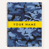 Navy Blue Camouflage Ihr Name Personalize Notizblock (Vorderseite)