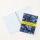 Navy Blue Camouflage Ihr Name Personalize Notizblock (Innenseite)