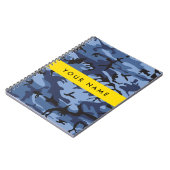 Navy Blue Camouflage Ihr Name Personalize Notizblock (Linke Seite)