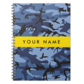 Navy Blue Camouflage Ihr Name Personalize Notizblock (Vorderseite)