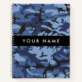 Navy Blue Camouflage Ihr Name Personalize Notizblock (Vorderseite)