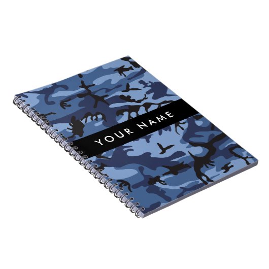 Navy Blue Camouflage Ihr Name Personalize Notizblock (Rechte Seite)