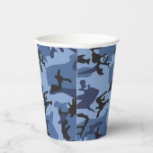 Navy Blue Camouflage Ihr Name Personalize Pappbecher (Rechts)