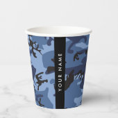 Navy Blue Camouflage Ihr Name Personalize Pappbecher (Vorderseite)