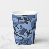 Navy Blue Camouflage Ihr Name Personalize Pappbecher (Rückseite)