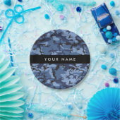Navy Blue Camouflage Ihr Name Personalize Pappteller (Party)
