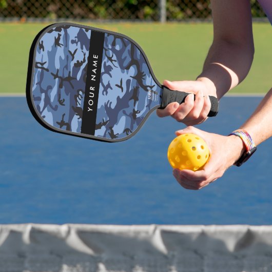 Navy Blue Camouflage Ihr Name Personalize Pickleball Schläger (InSitu)