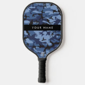 Navy Blue Camouflage Ihr Name Personalize Pickleball Schläger (Rückseite)