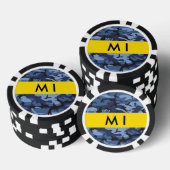Navy Blue Camouflage Ihr Name Personalize Pokerchips (Stapel)