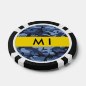 Navy Blue Camouflage Ihr Name Personalize Pokerchips (Einzeln)