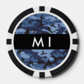 Navy Blue Camouflage Ihr Name Personalize Pokerchips (Vorderseite)