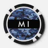 Navy Blue Camouflage Ihr Name Personalize Pokerchips (Rückseite)