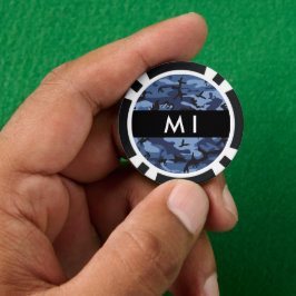 Navy Blue Camouflage Ihr Name Personalize Pokerchips